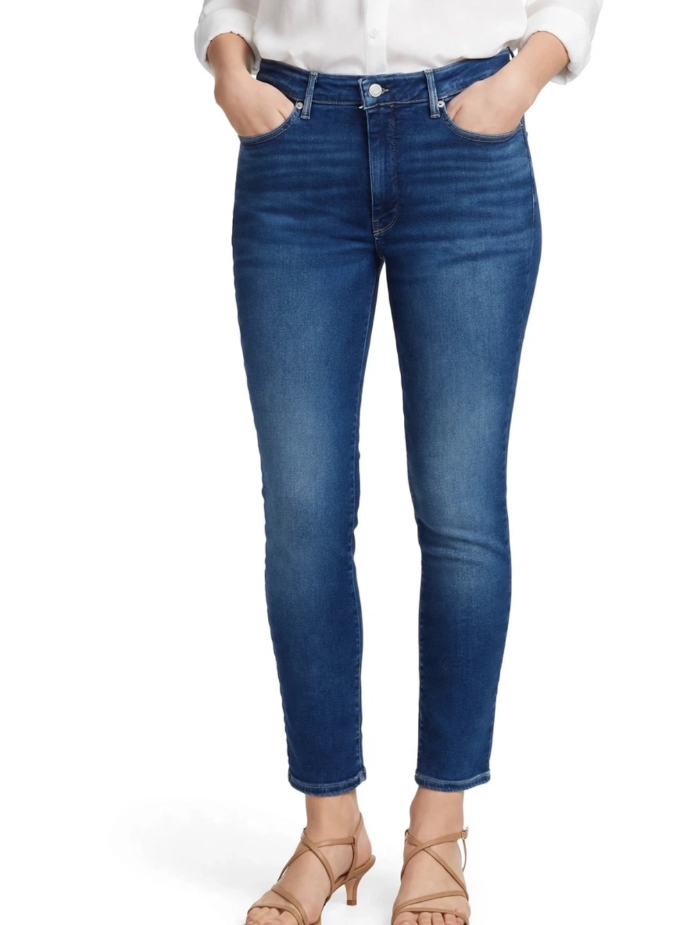 NYDJ Sheri Slim High Rise Lift Tuck Straight Jeans Blue Petite 12P NWT